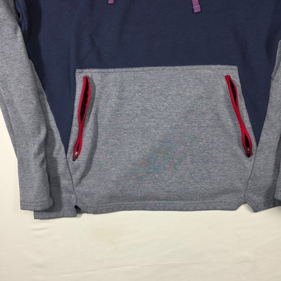 Nike Mens Colorblock Therma-FIT Hoodie Navy Gray Pink Swoosh Pullover XL - Picture 6 of 10